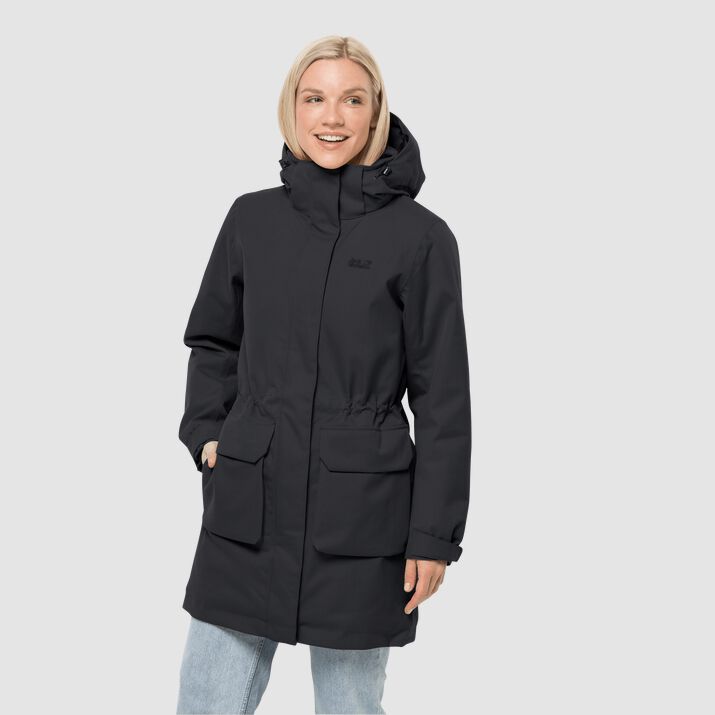 Parka Jack Wolfskin Fierce Wind Mujer Negros Mexico-4831175